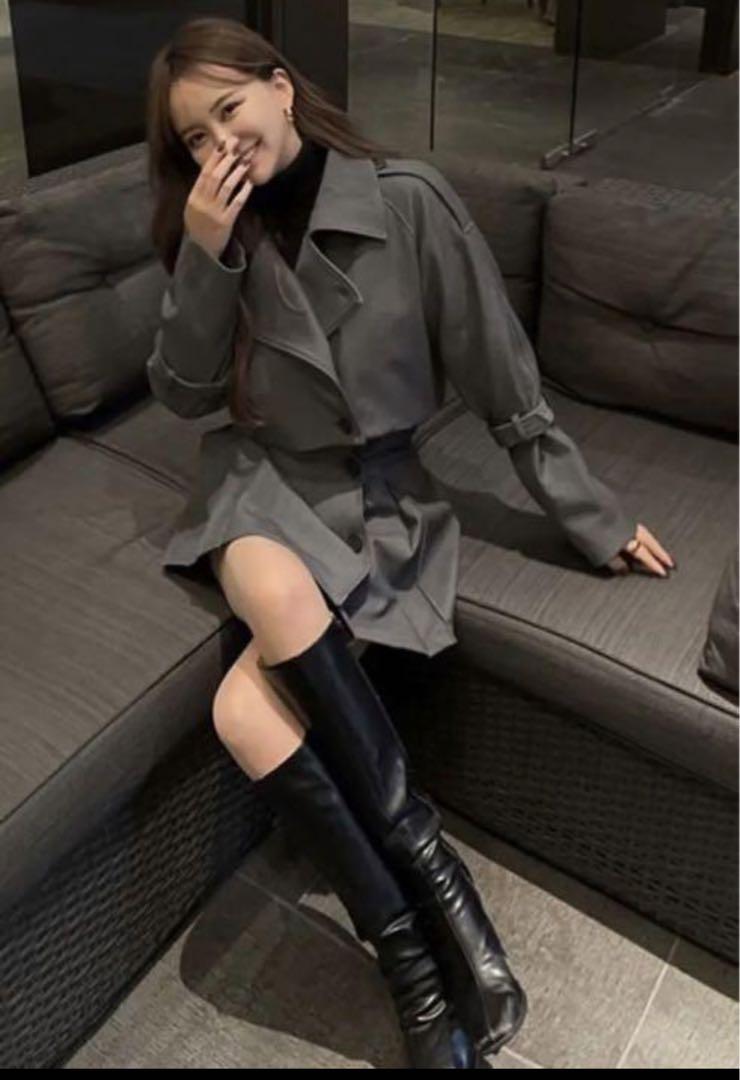 MAVIMOON Separate Short Trench Coat GRY