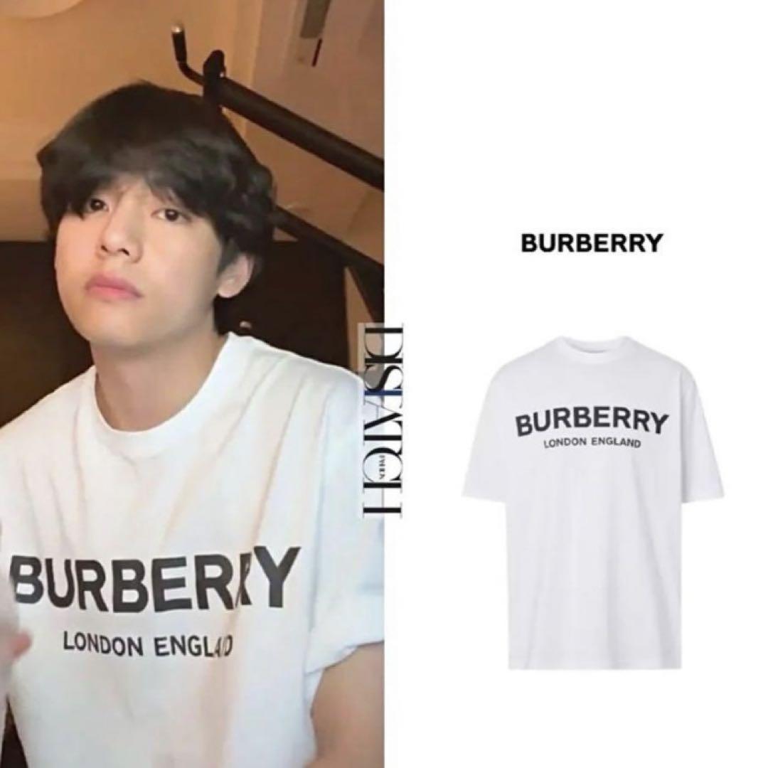 美品 BURBERRY バーバリー 定番ロゴ Tシャツ BTSテテ着用 ブラック