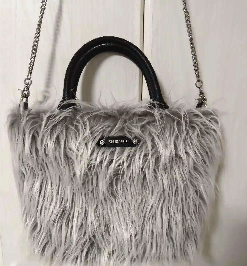 未使用品★DIESELディーゼル ファー 2wayショルダーバッグ ハンドバッグ