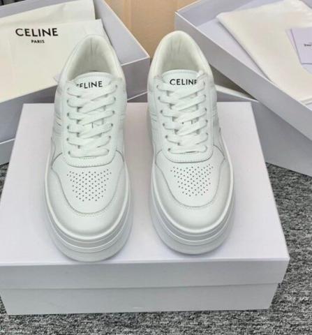 CELINE ホワイト プラットフォームスニーカー CELINE プラットフォームスニーカー ホワイト/ブラックΩ