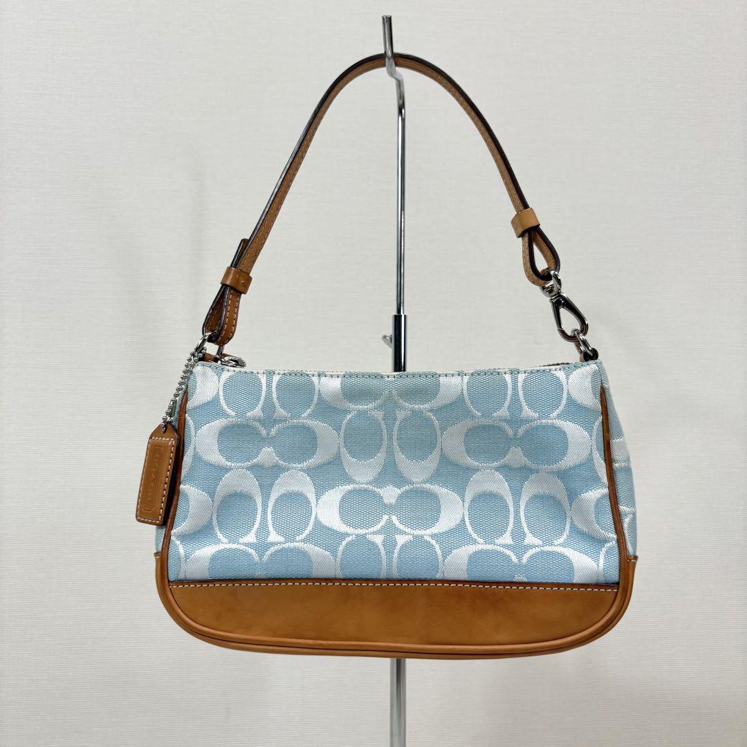 バッグ coach signature accessory pouch bag blue