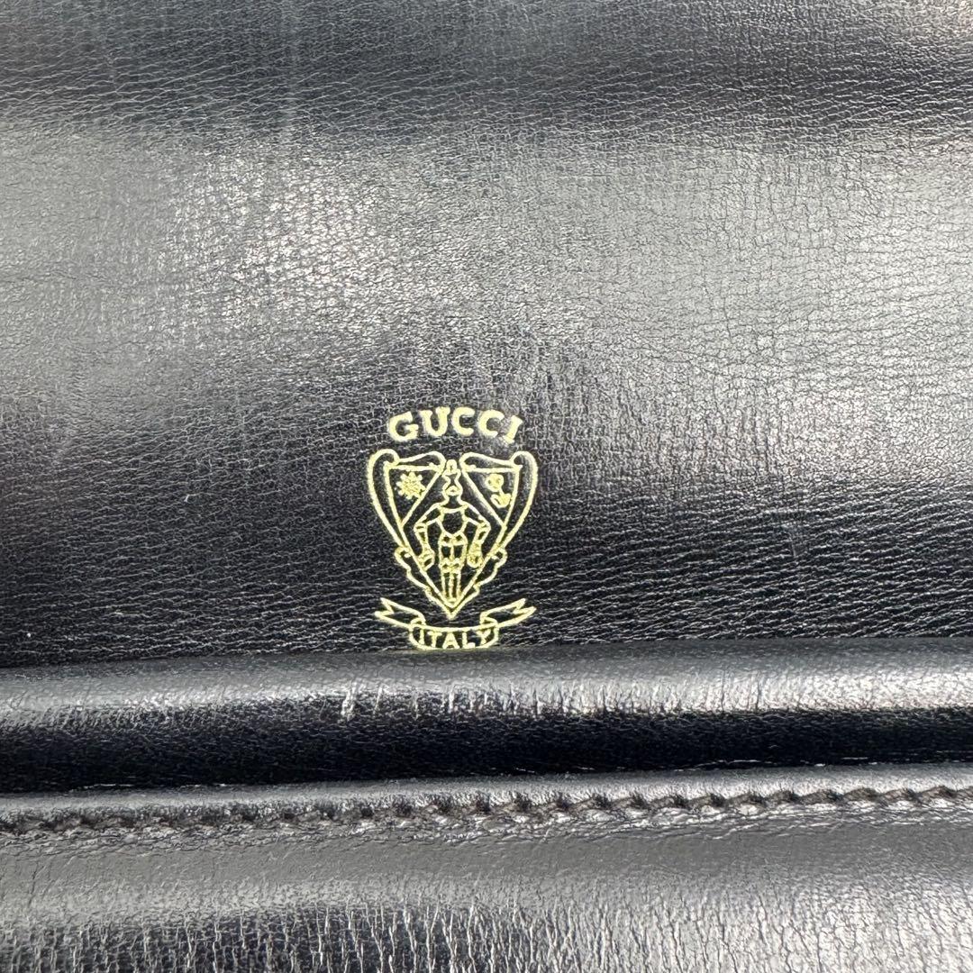 希少　GUCCI グッチ　セカンドバッグ　インターロッキング　黒　ヴィンテージ