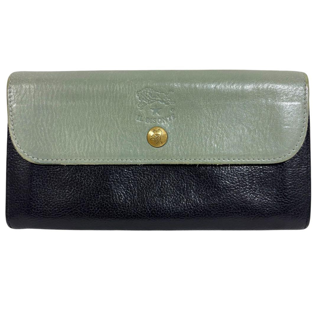 【美品】イルビゾンテ レザーウォレット 長財布 バイカラー 2018年限定カラー