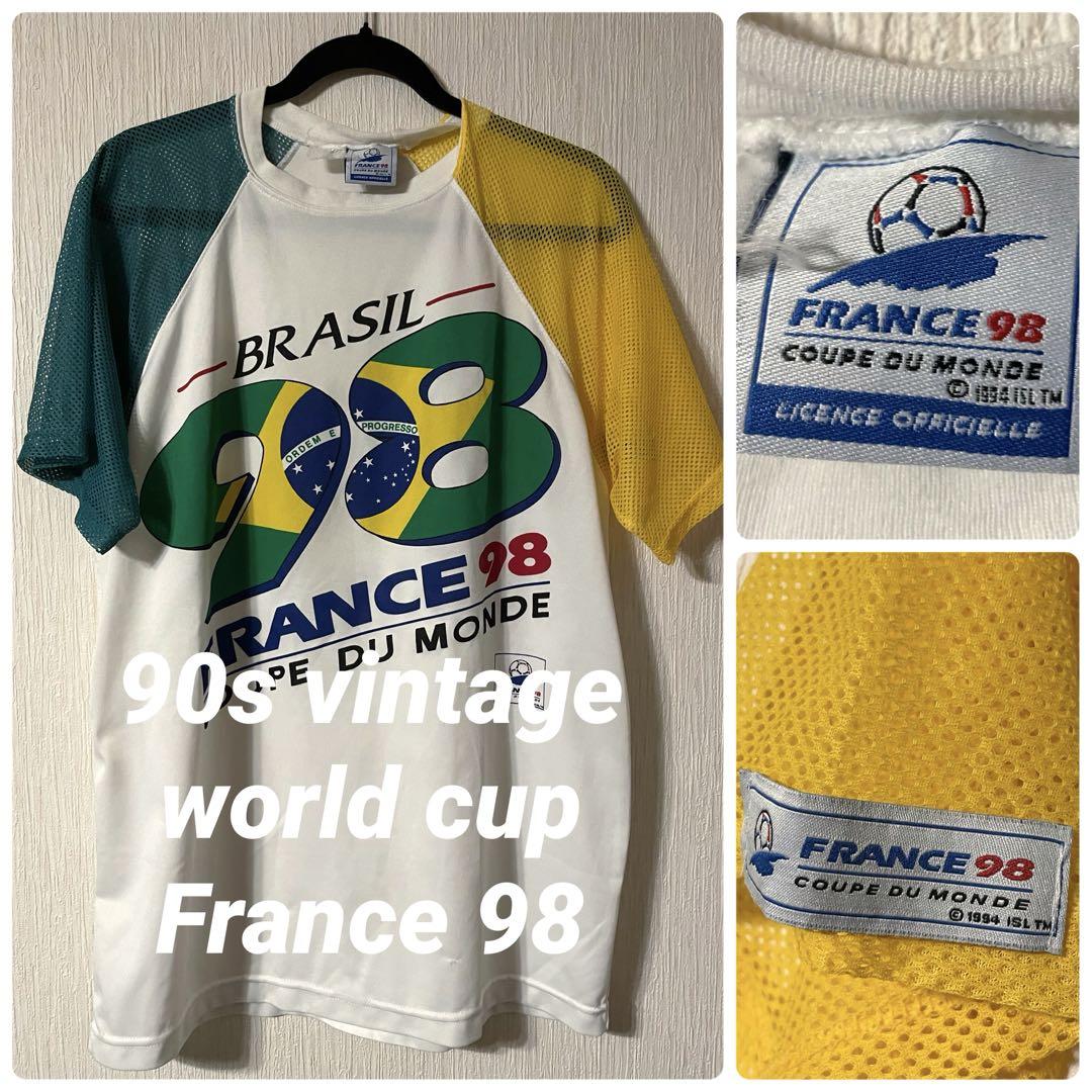FRANCE 98 フランスW杯　公式ライセンス ヴィンテージTシャツ ビンテージ 90s W杯 メンズL Tシャツ ワールドカップ フランス