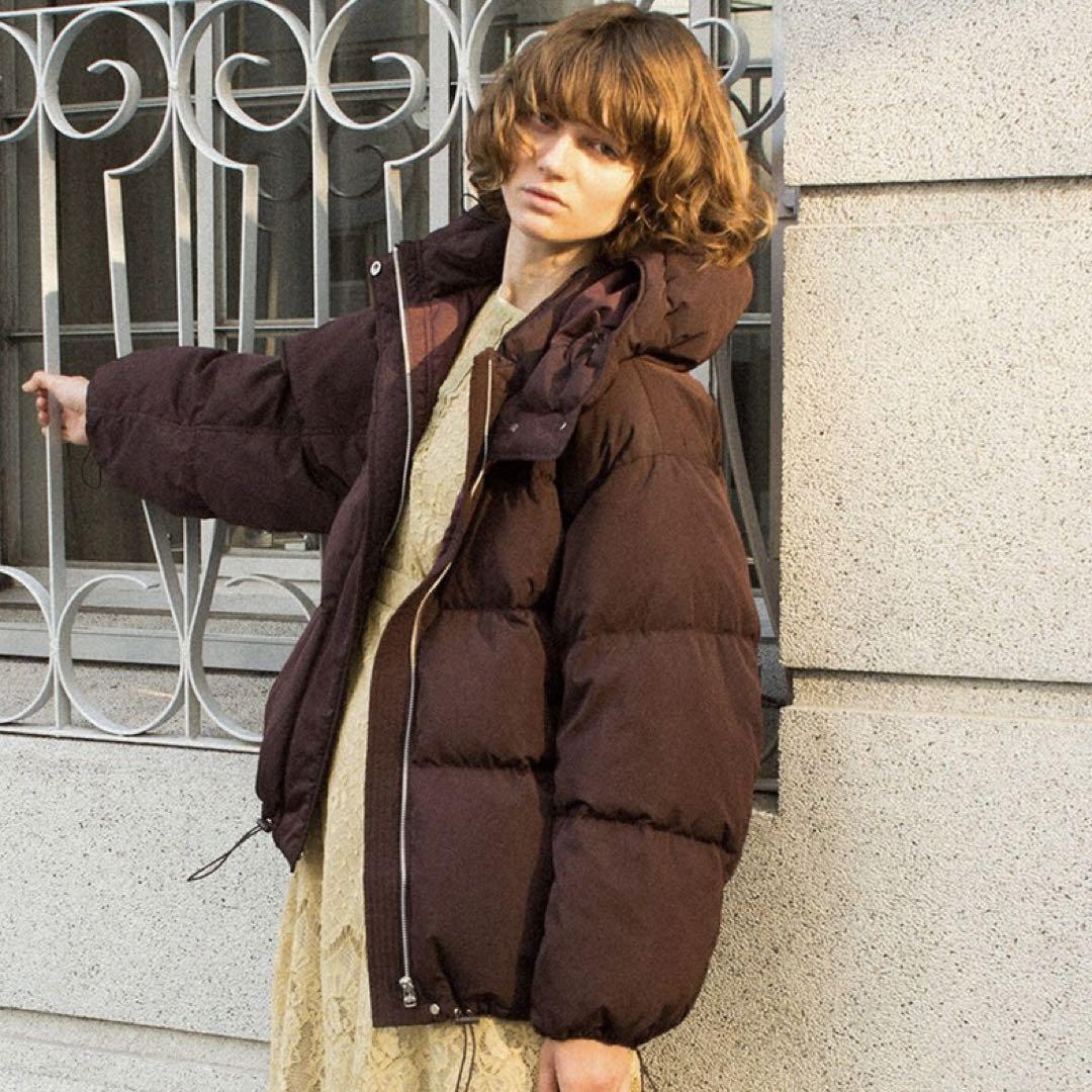 最新 SNIDEL jacket フード付き ベージュ スナイデルダウンジャケット ジャケット・アウター