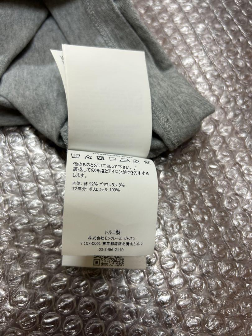 【美品】MONCLER モンクレール 襟レタリング 半袖Tシャツ グレー XL 画像5