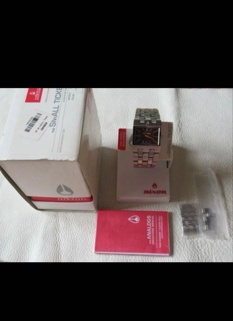 【極希少】【美品】【90s】共箱付！初期型 ニクソン 茶木目柄 ステンレス製