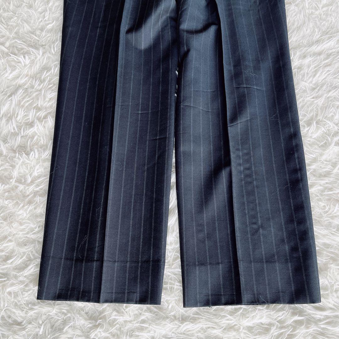 【HUGO BOSS】ゼニア生地 スーツ ネイビー ストライプ 52サイズ