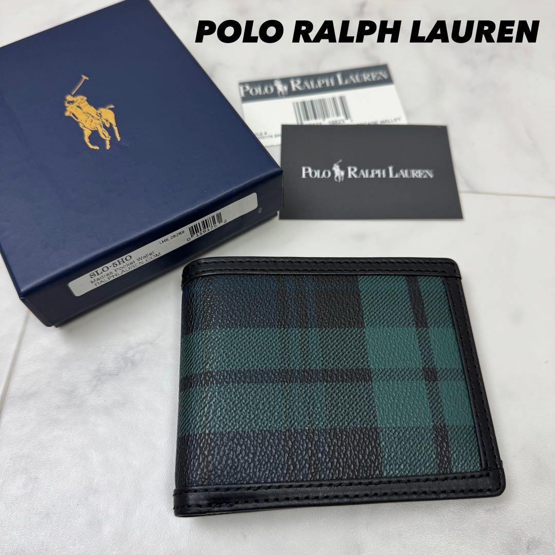 【新品】ポロラルフローレン 財布 二つ折り チェック柄