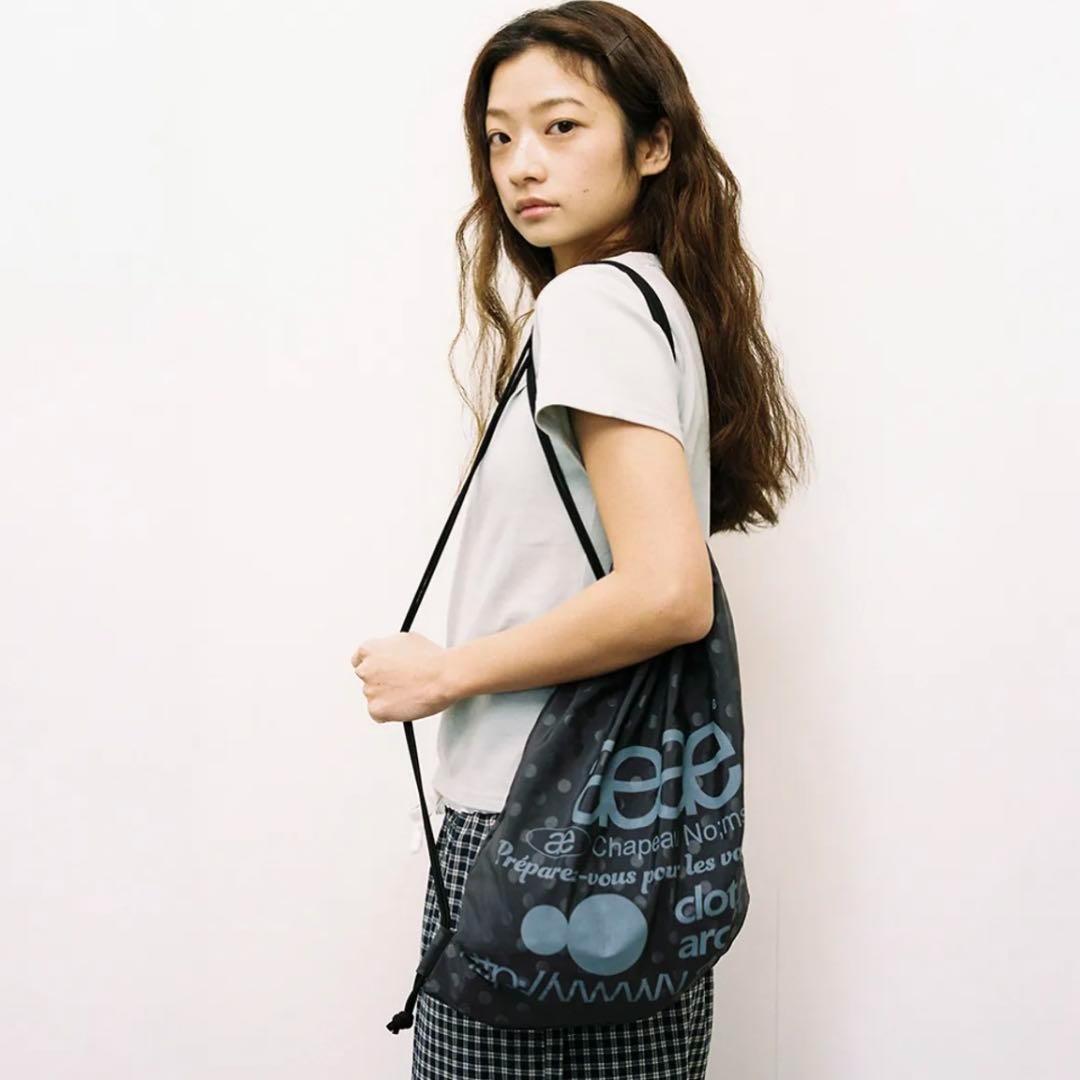 新品タグ付き aeae ドット柄 グレー 韓国 ナップサック 大人気 ロゴナップサック [AEAE] WEB LOGO GYM SACK (AEAE