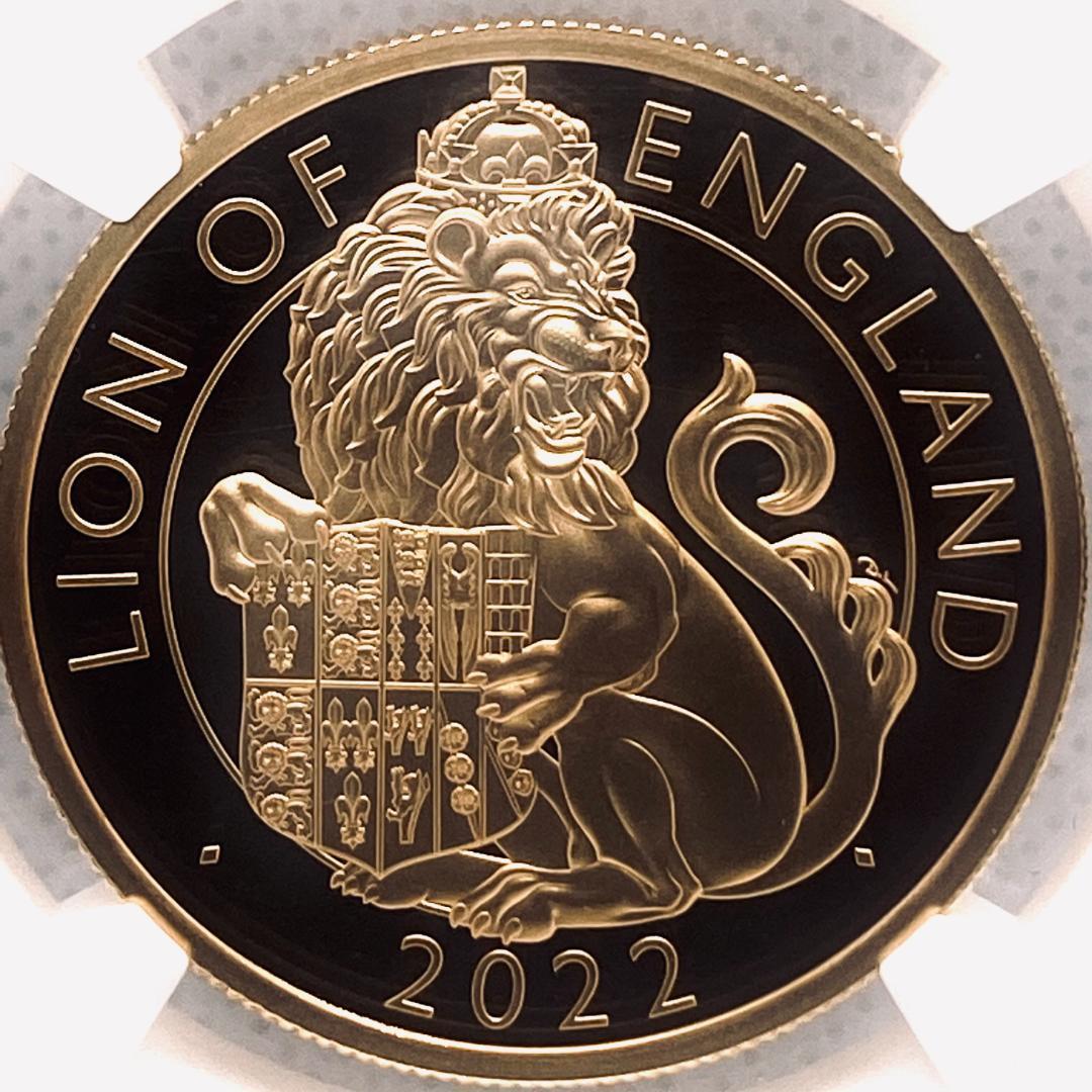 エリザベス！ライオン！2022 イギリス 1オンス 金貨 NGC PF70UC