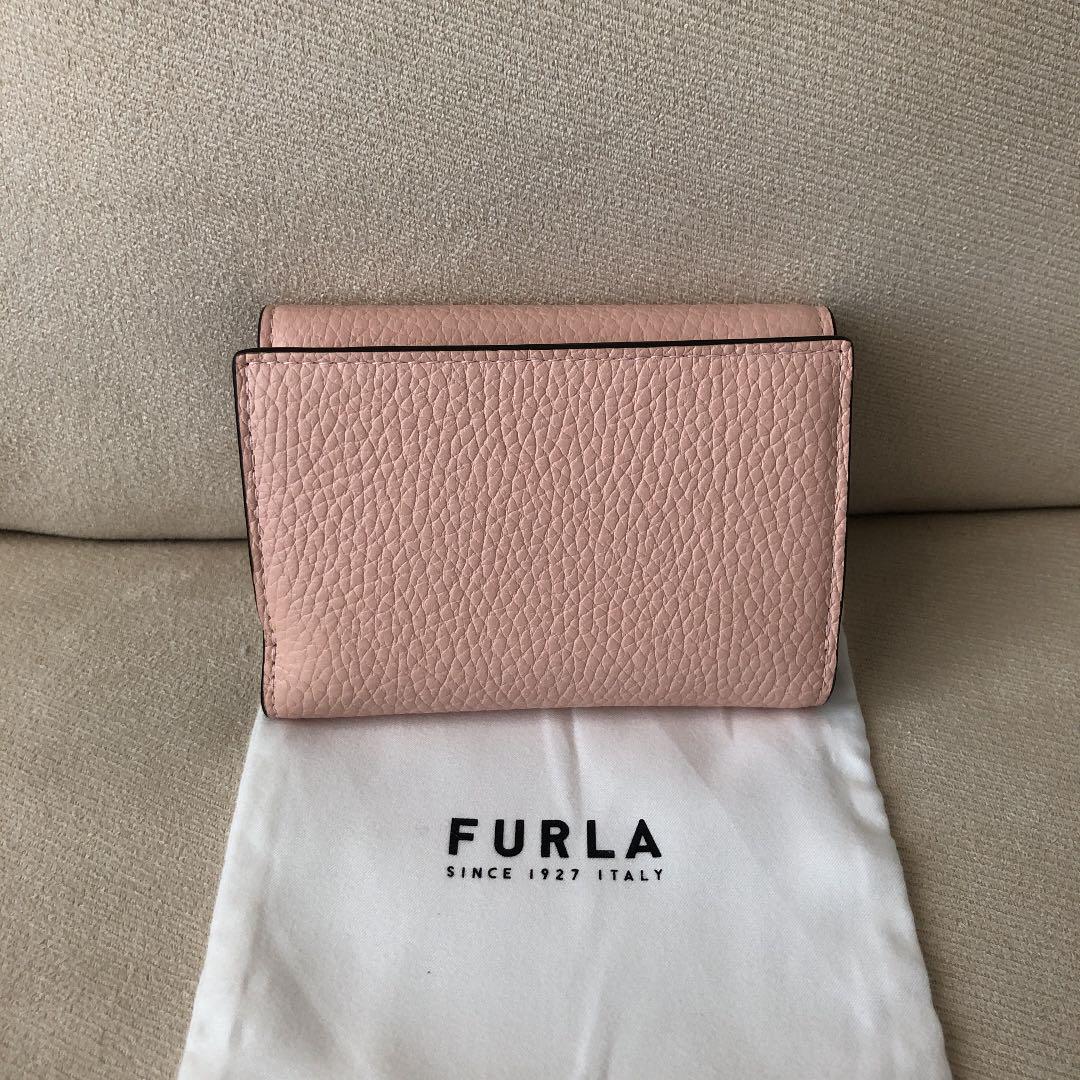 新品★FURLA フルラ 定価28,600円　三つ折り　財布　バビロン　ピンク 新品☆FURLA フルラ 定価28,600円 財布 バビロン ピンクベージュ