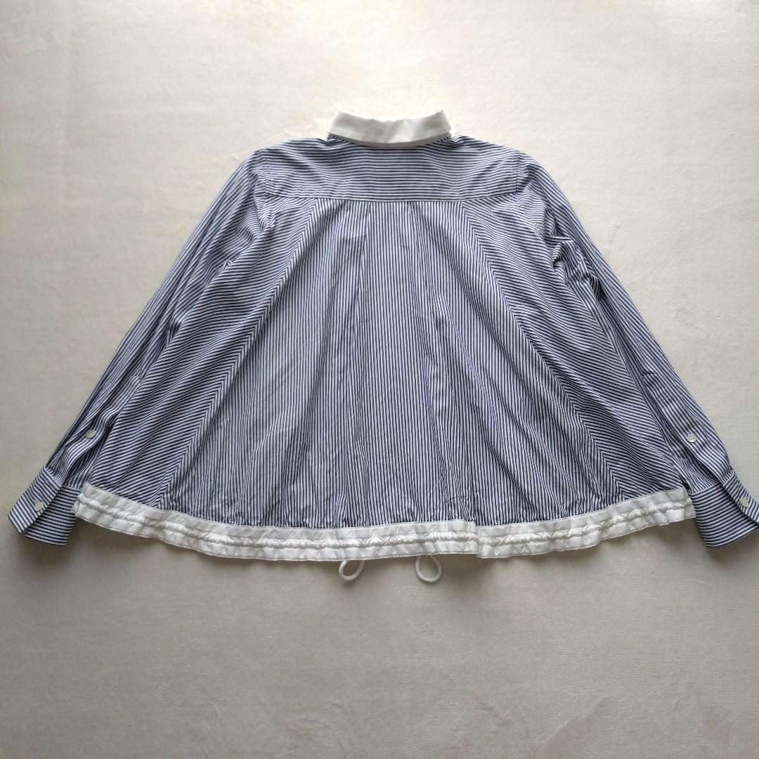 美品 sacai luck 長袖シャツ Aライン ストライプ ドローコード