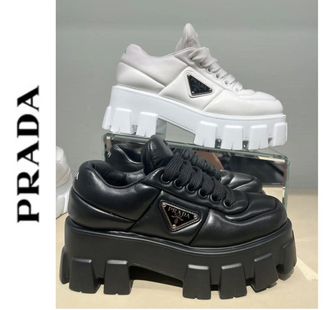 PRADA プラダ モノリス パデッド ナッパレザー スニーカー ホワイト