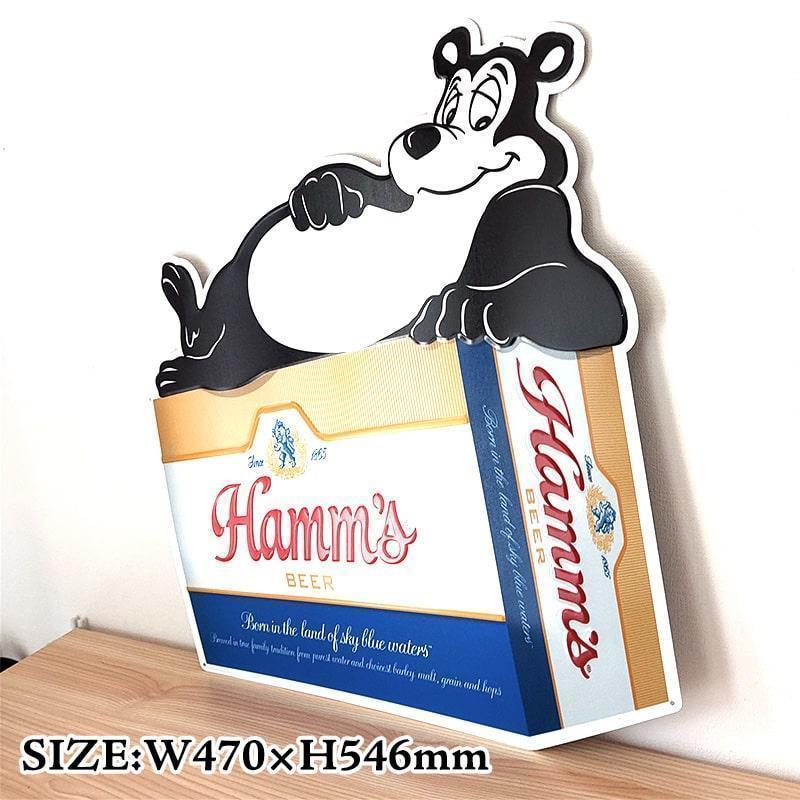 ハムズビール ブリキ看板 可愛い Hamm'sBear インテリア メタルサイン ハムズビール ブリキ看板 可愛い Hamm'sBear インテリア メタル