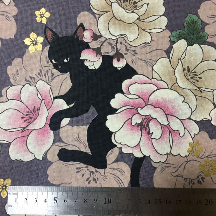 楽天市場】【定番】 生地 布 小さめ 黒猫と牡丹 和柄 QUILT GATE
