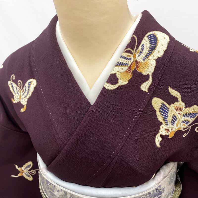 みんなが待ってた！＼再入荷待ち／人気ランキング 友禅 金彩 訪問着 浦野理一 506mh61○希少 鬼しぼ縮緬 書籍 濃紫 着物・浴衣