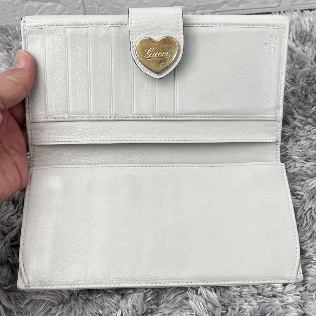 GUCCI✨長財布　Wホック GGキャンバス ラブリーハート　ホワイト