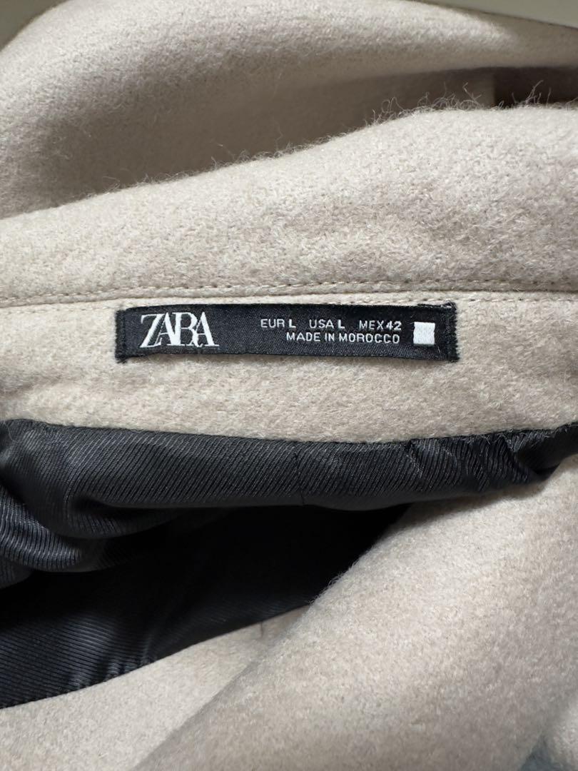 ZARA ベージュ ダブルブレスト チェスターコート L