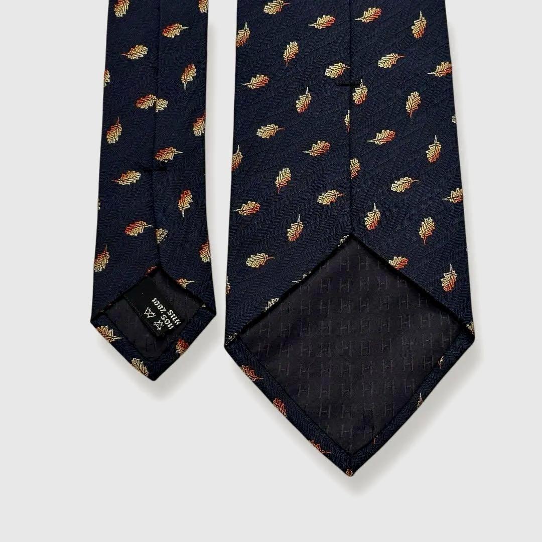 良品✨HERMES ネクタイ　エルメス　ジャガード　葉っぱ　グラデーション
