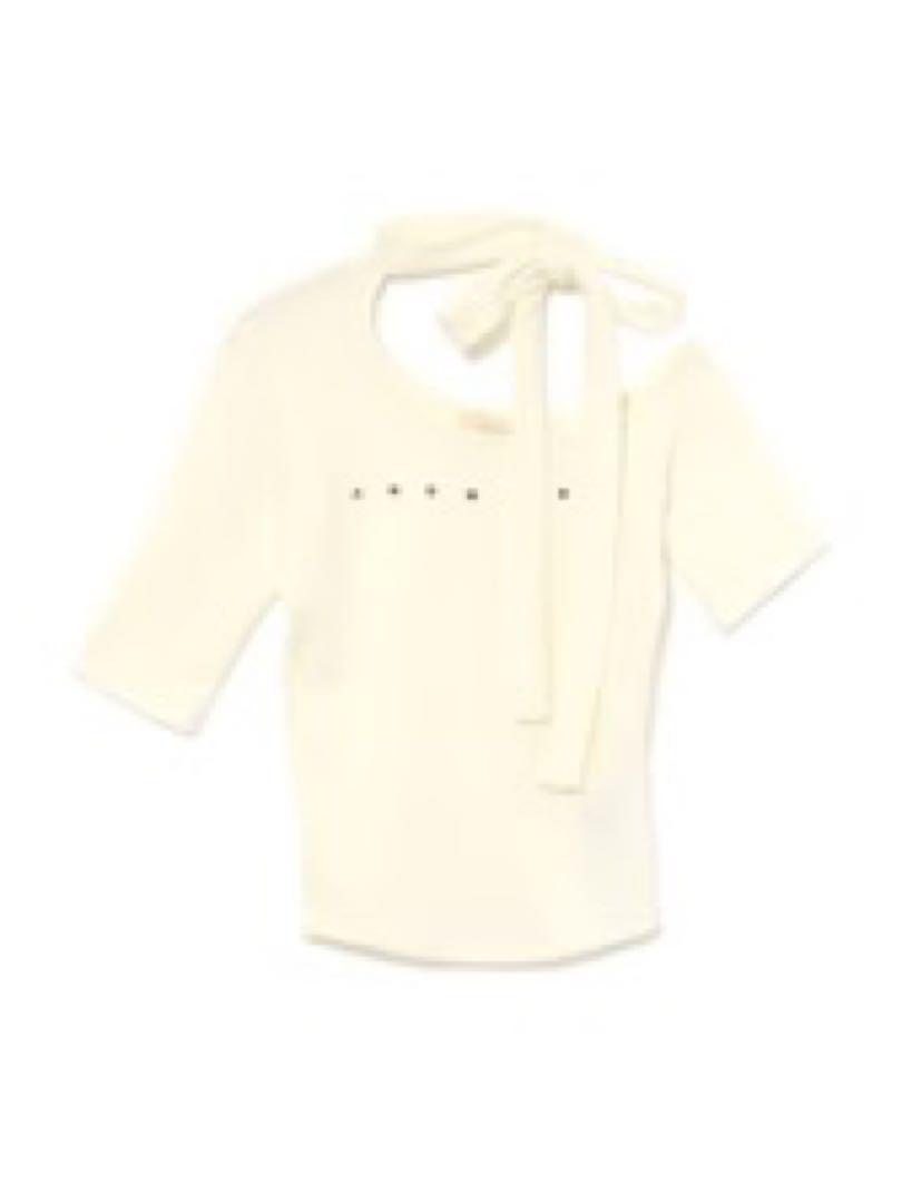 ANDMARY Nana ribbon oneshoulder tops