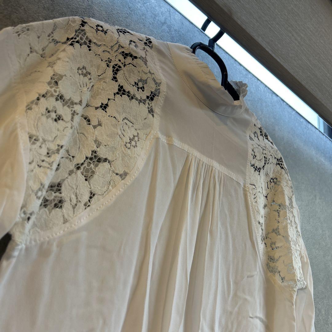 美品　N°21 ブラウス　白　36 長袖　レース