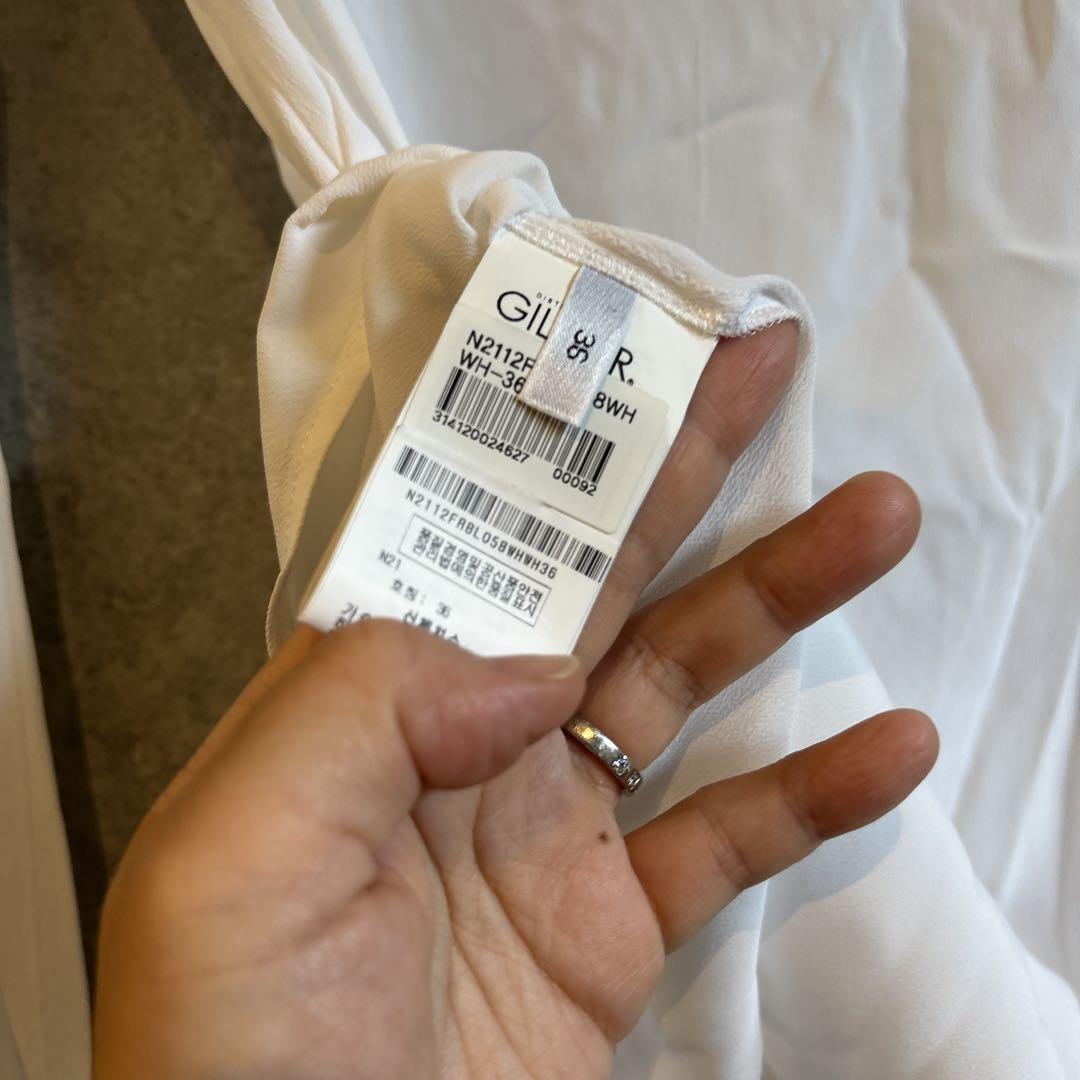 美品　N°21 ブラウス　白　36 長袖　レース