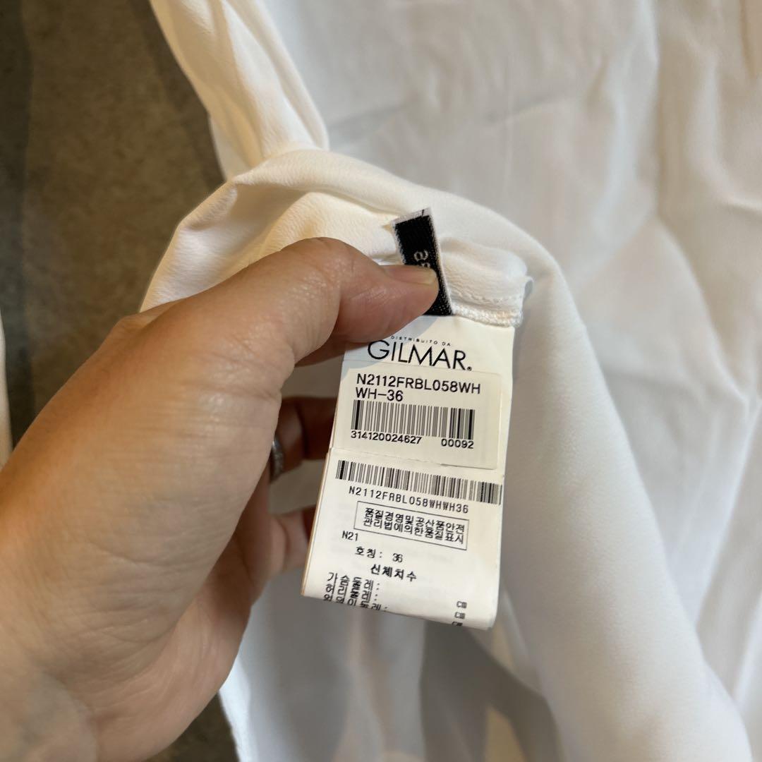 美品　N°21 ブラウス　白　36 長袖　レース