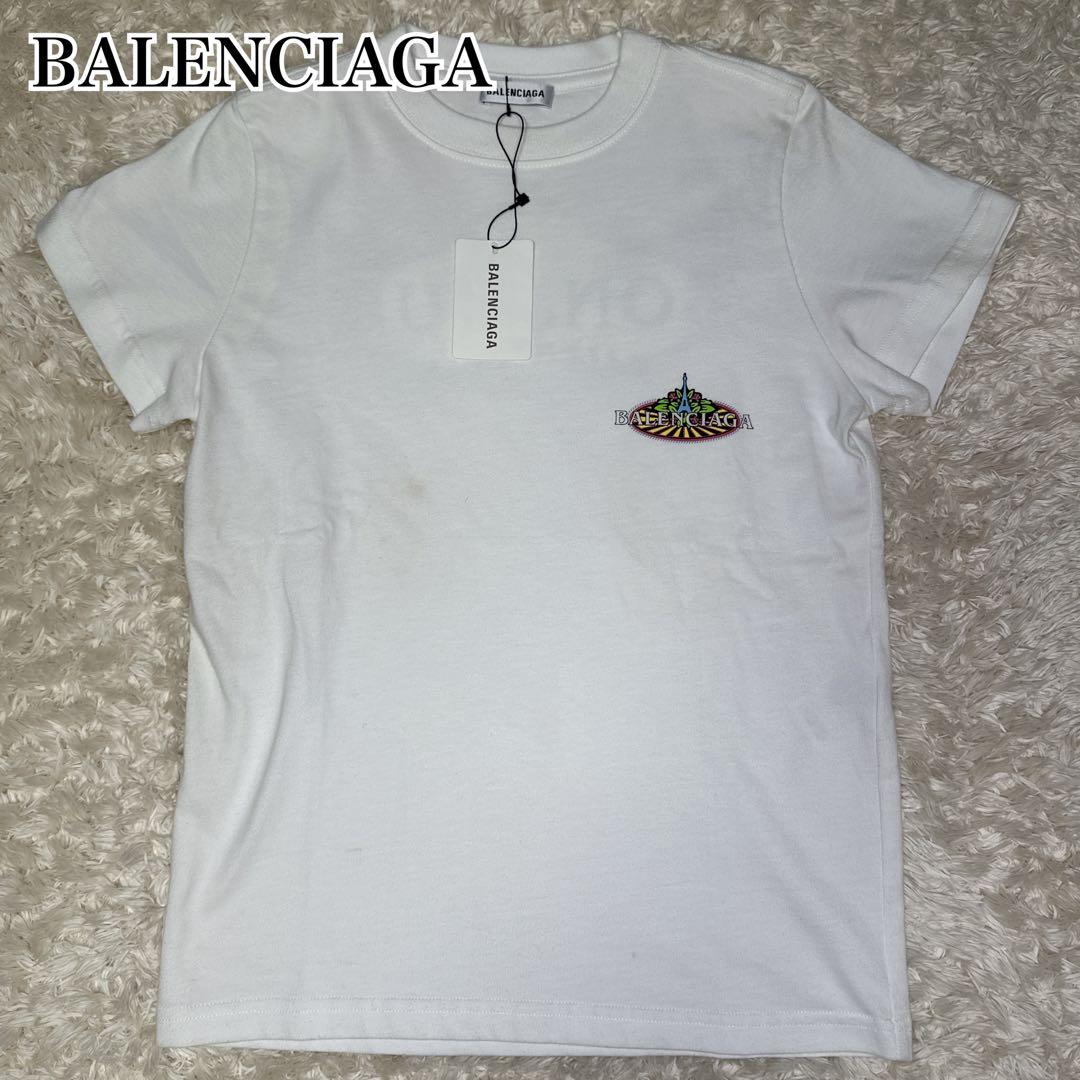 【美品】BALENCIAGA バレンシアガ BONJOURロゴ半袖Tシャツ 白