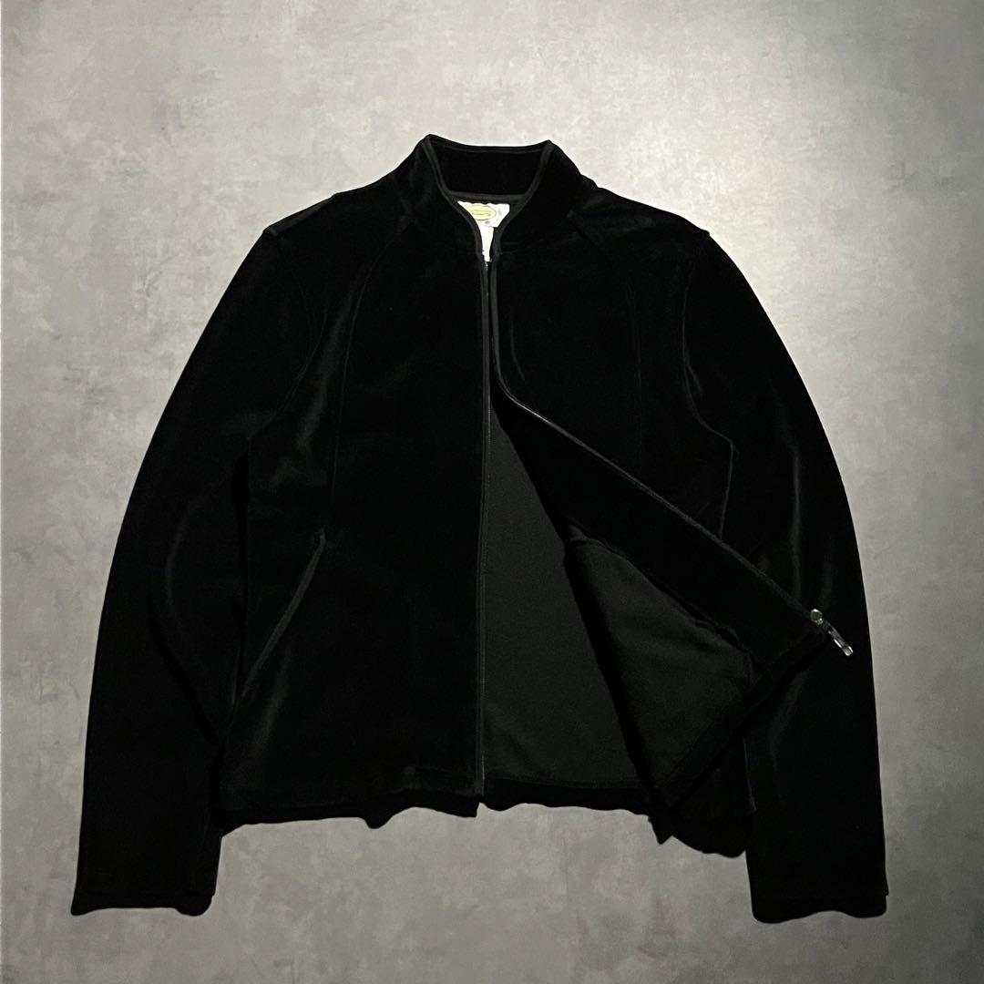 トップス 90s 00s normcore velour jersey jacket