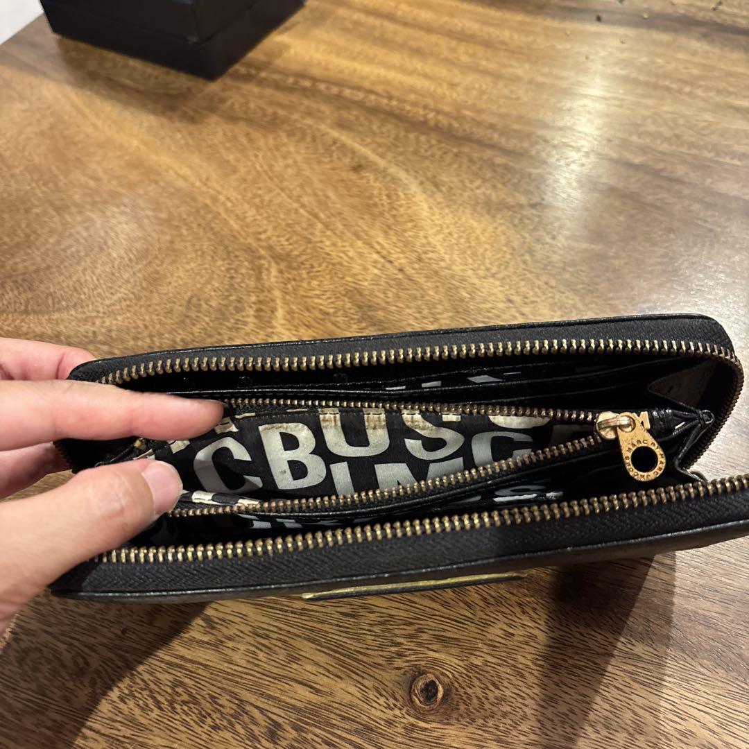 MARC JACOBS ブラック 長財布 MARC JACOBS ブラックレザー長財布 - メルカリ