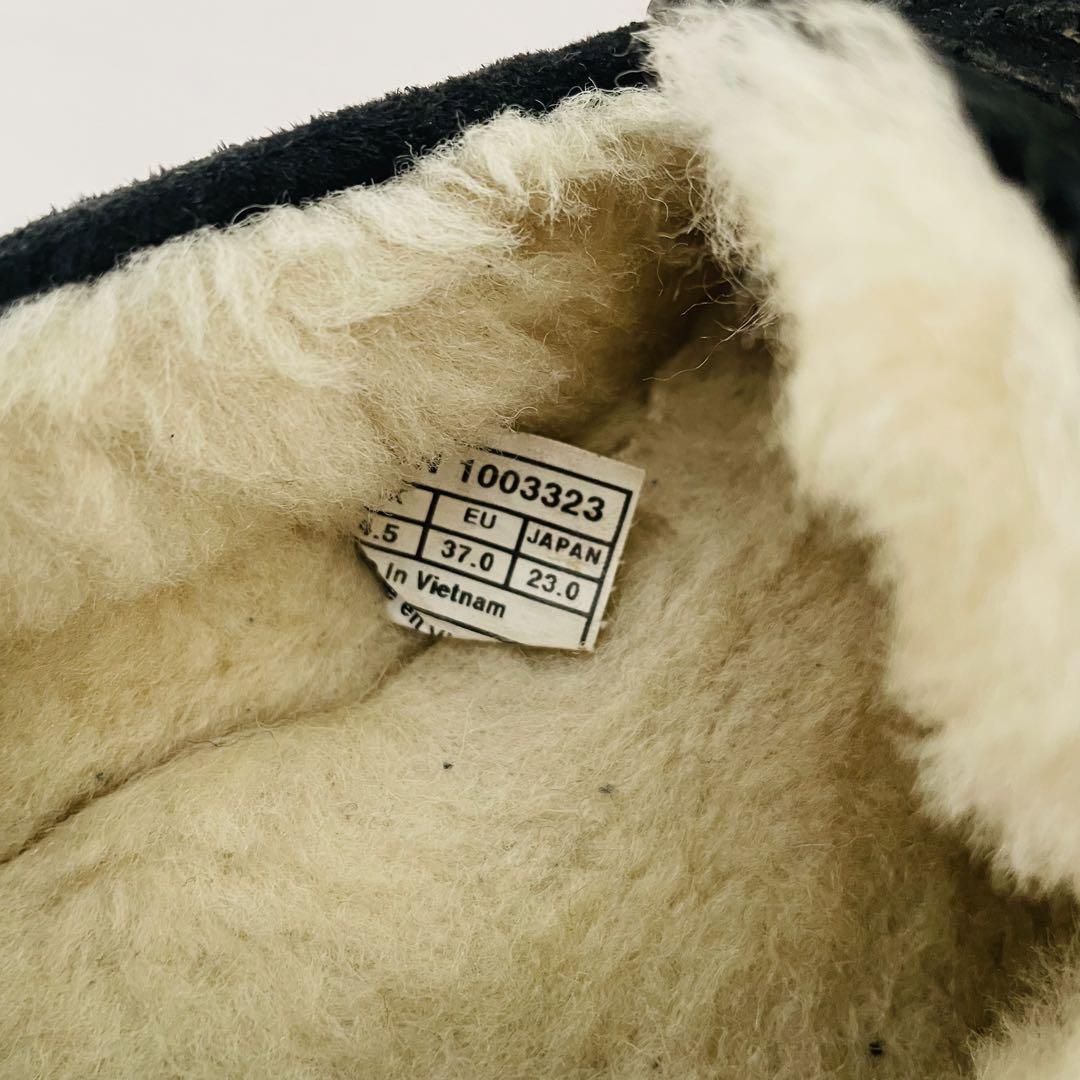 UGG アグ モカシン チャーム付き ファー 23.0cm 黒 ブラック