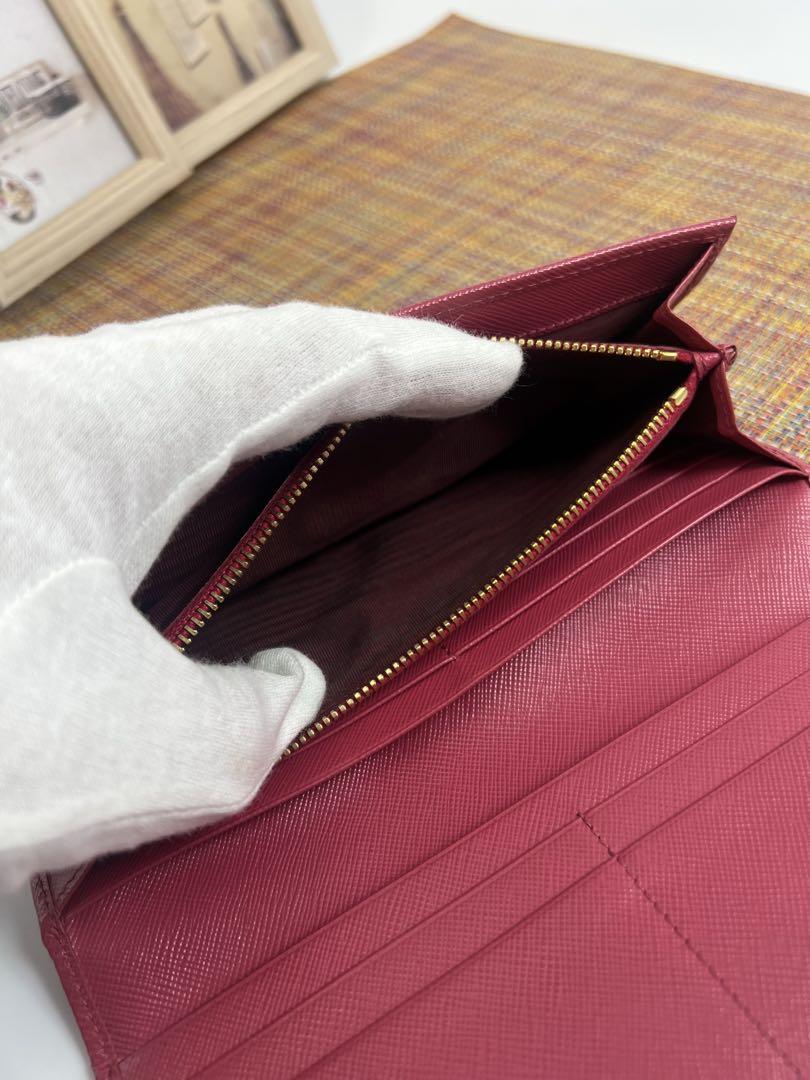 ✨美品✨PRADA プラダ　リボン型長財布　サフィアーノレザー　ピンク