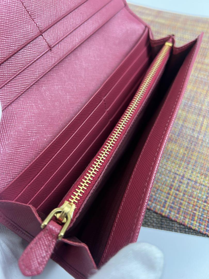 ✨美品✨PRADA プラダ　リボン型長財布　サフィアーノレザー　ピンク
