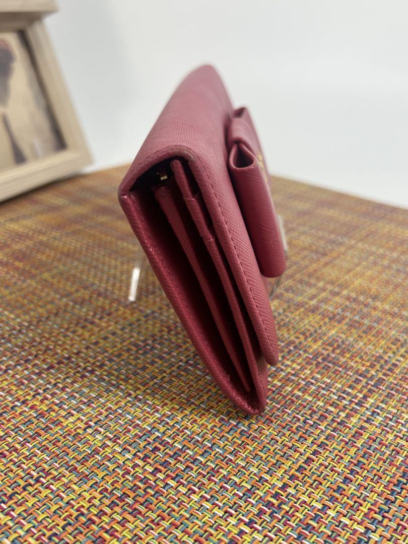✨美品✨PRADA プラダ　リボン型長財布　サフィアーノレザー　ピンク