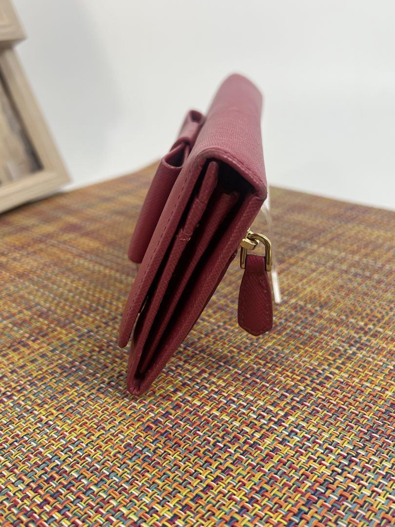 ✨美品✨PRADA プラダ　リボン型長財布　サフィアーノレザー　ピンク