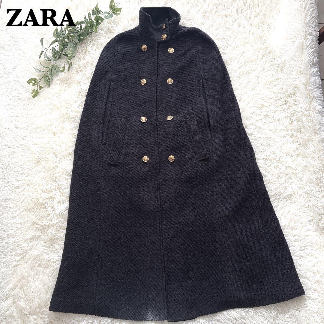 ZARA ロングケープ マント ポンチョ コート M-LL・ZARA