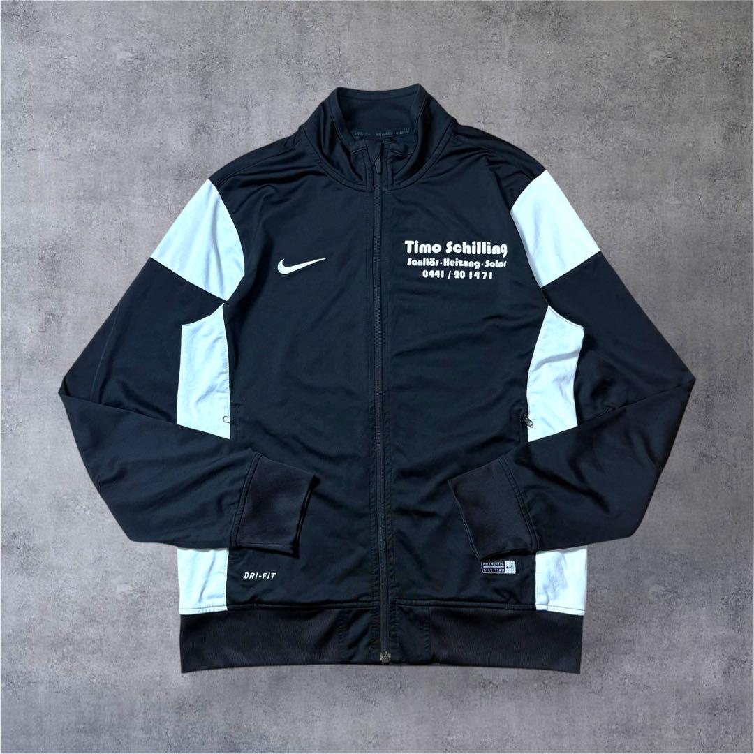 SIN 様NIKE DRI-FITトラックジャケットスウッシュ刺繍　企業　黒/白