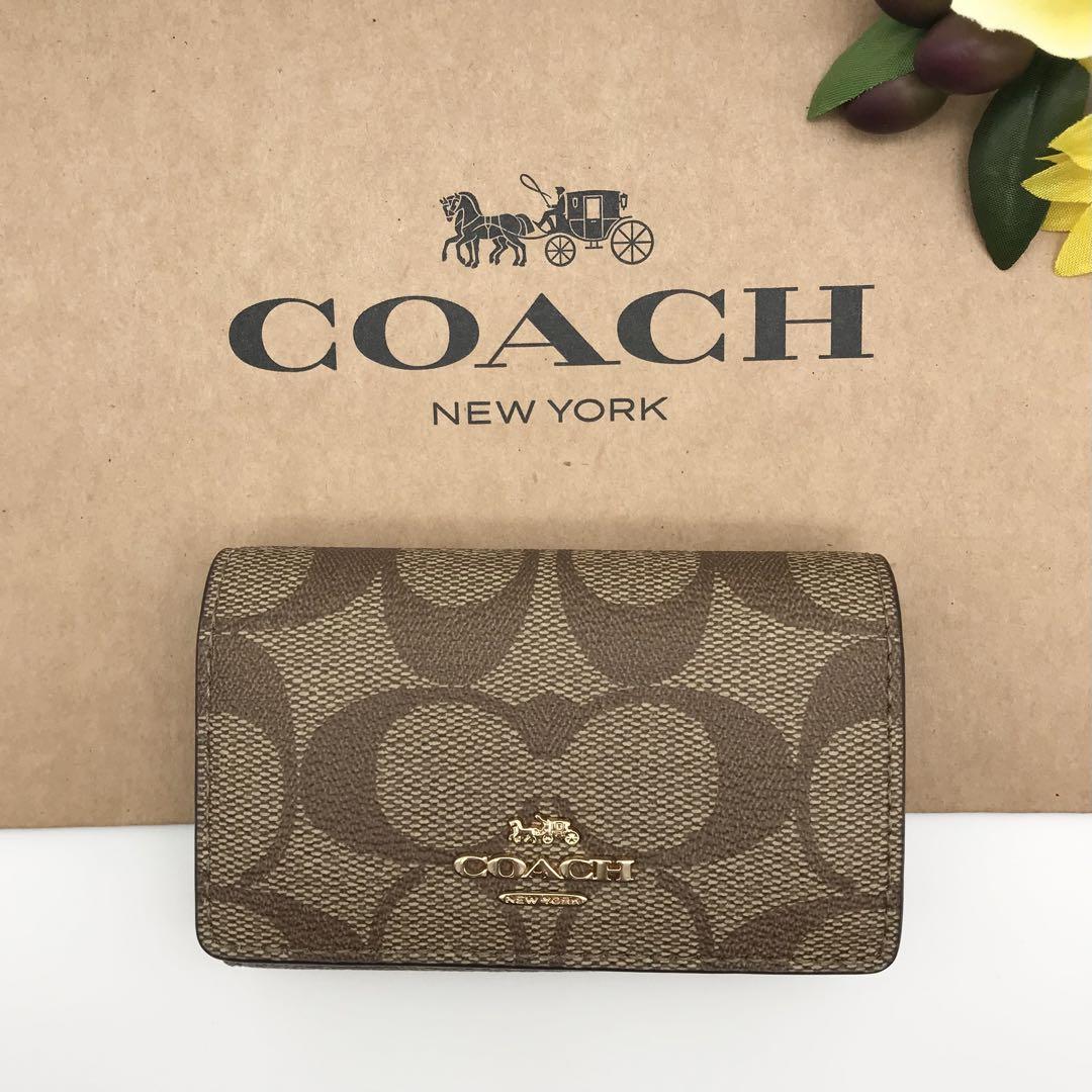 COACH ★大人気★ ファイブ リング キーケース シグネチャー カーキ 新品
