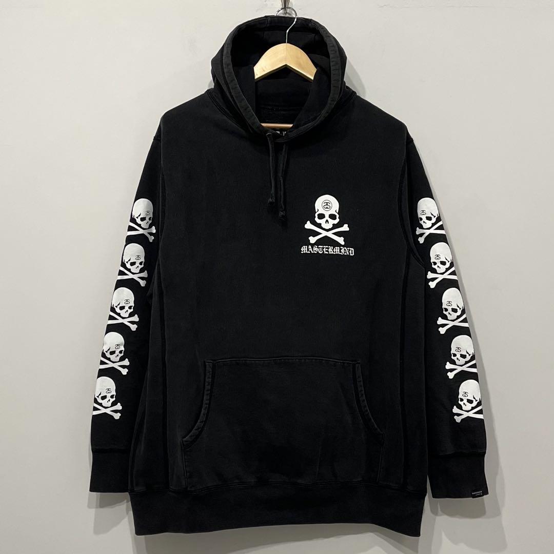 美品 STUSSY MASTERMIND スカル スウェット パーカー XL 黒