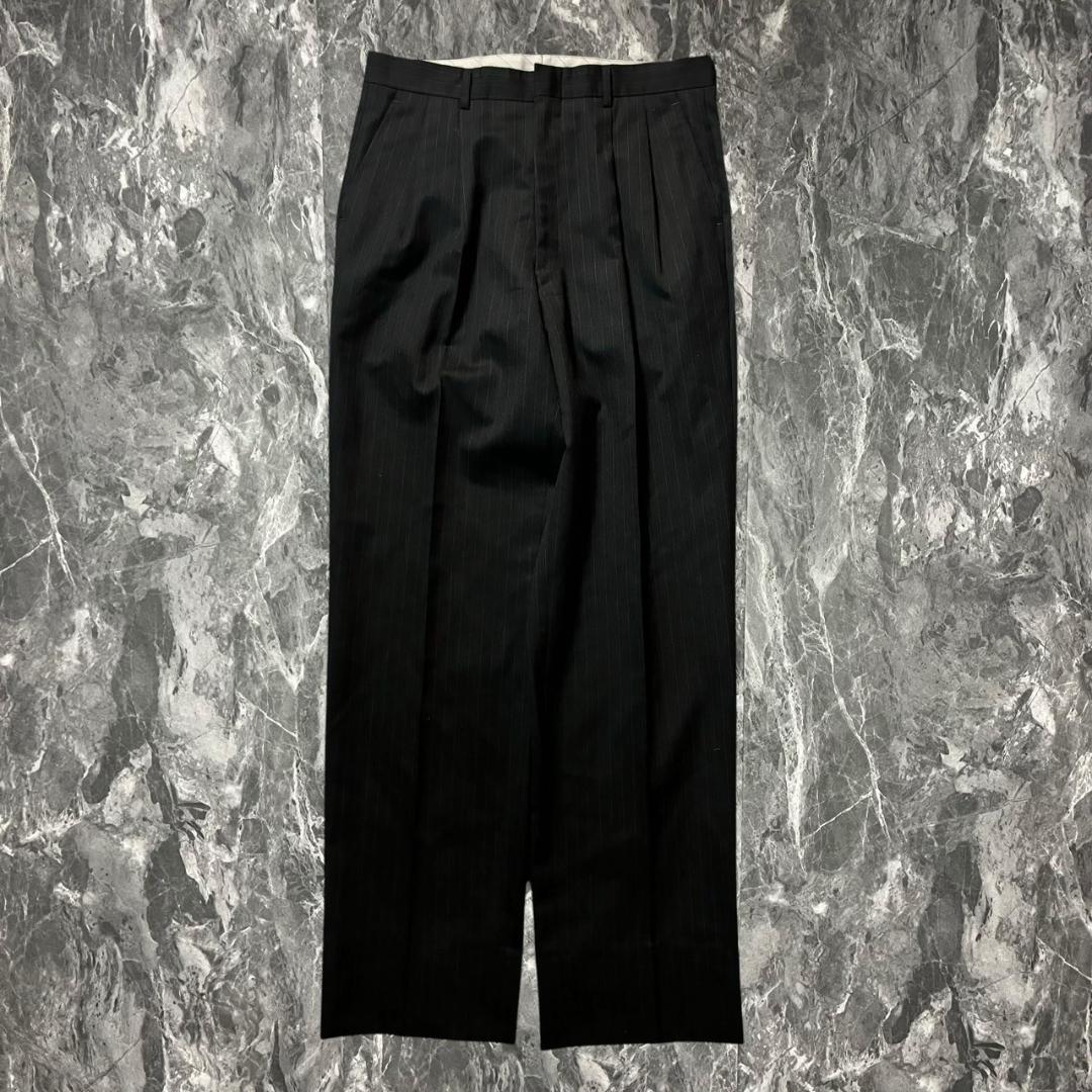 Vintage ストライプ デザイン ワイドスラックス 古着