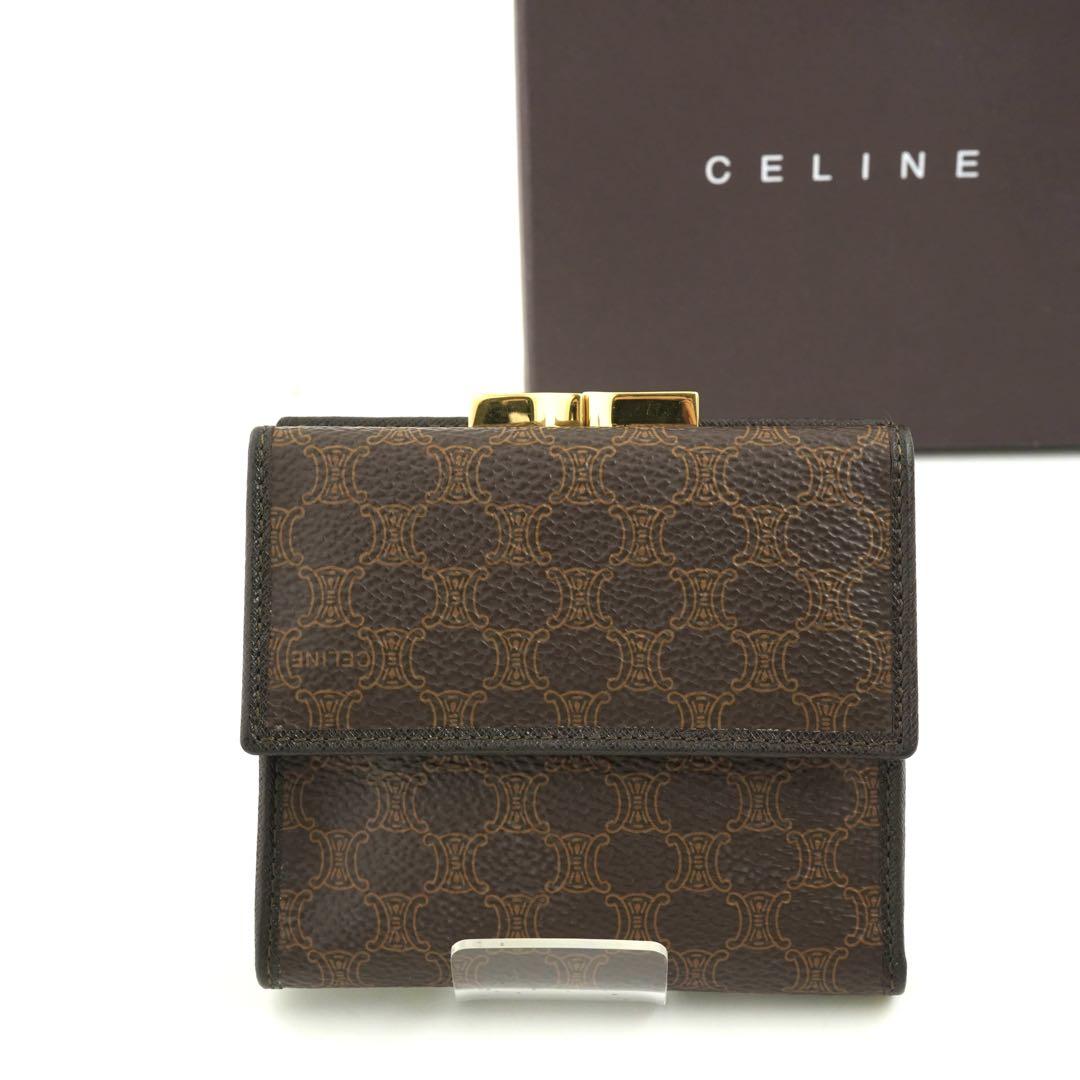 ✨未使用に近い✨ CELINE ミニ財布 マカダム トリオンフ がま口