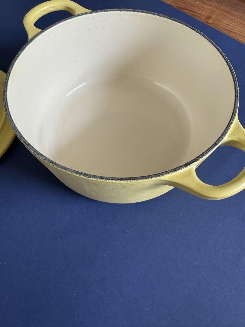 LE CREUSET 両手鍋 イエロー 鋳鉄製 18cm