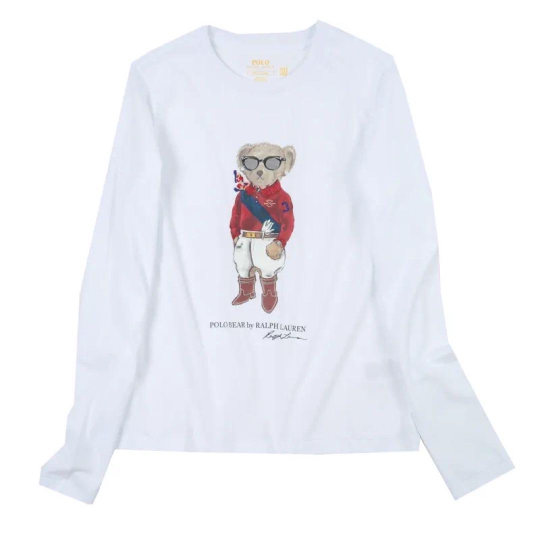 レア新品　　ポロラルフローレン　ポロベアコットン長袖Tシャツ　レディースMサイズ