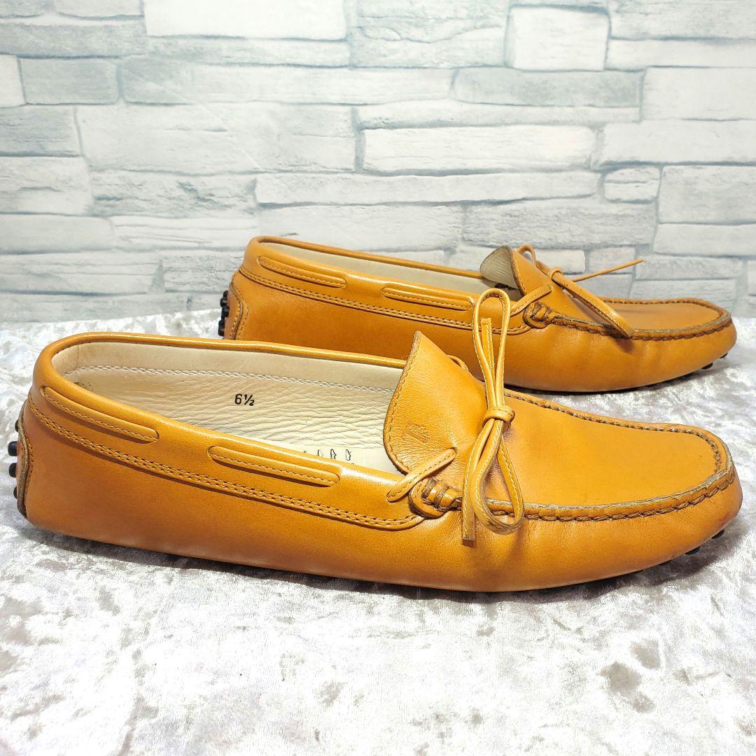 【良品】✨TOD'S 23.5cm ローファー 茶 リボン ゴンミーニ 6.5