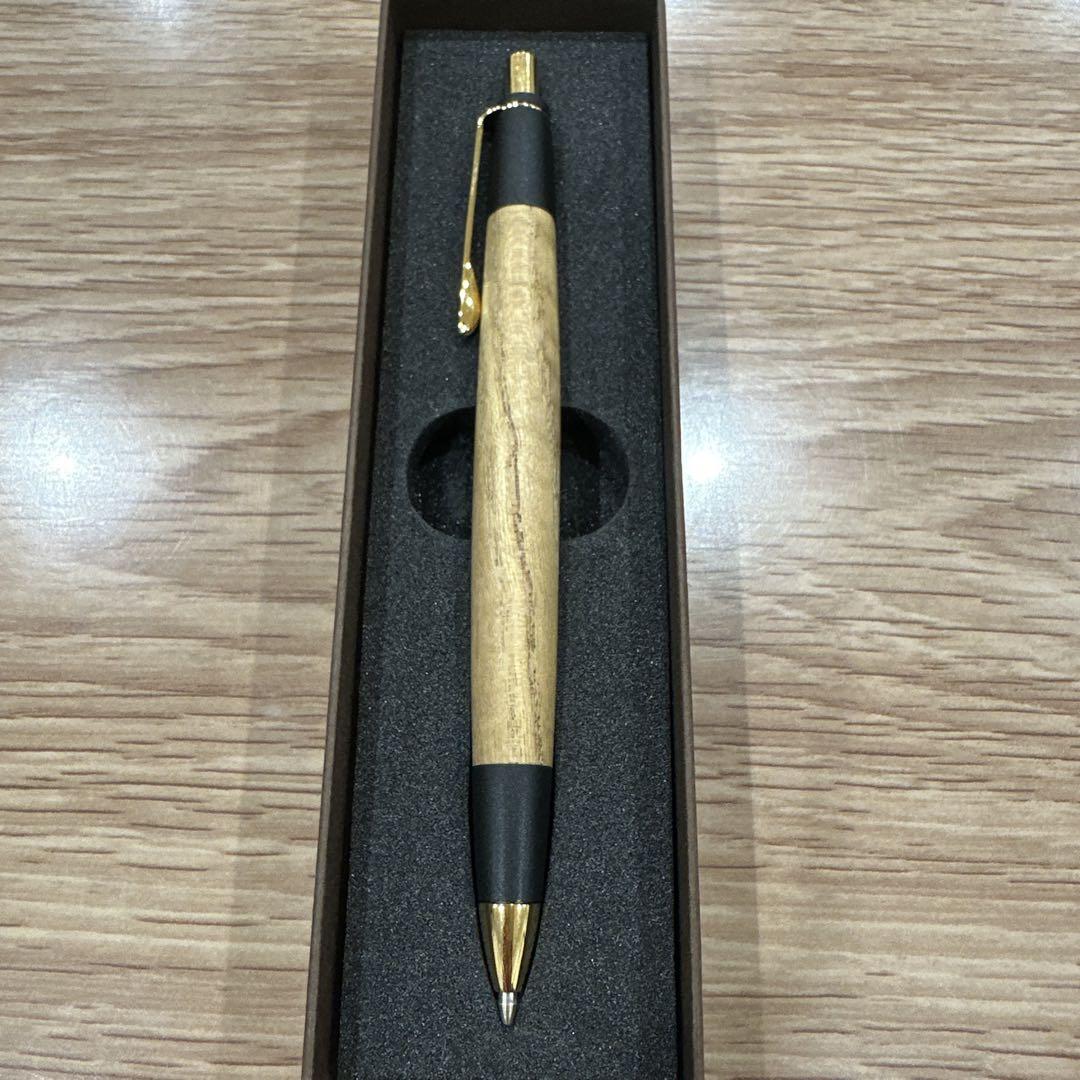 ボナンペン　欅　真鍮金具　シャーペン固定式