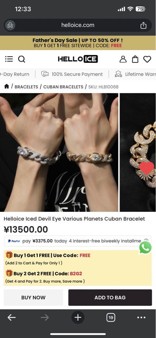 Helloice Cuban Bracelet キューバン ブレスレット18cm
