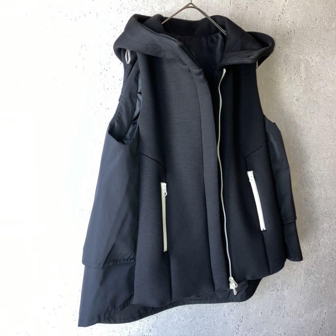 simple　FENNEL　異素材ミックス 切替ドッキングダウンベスト