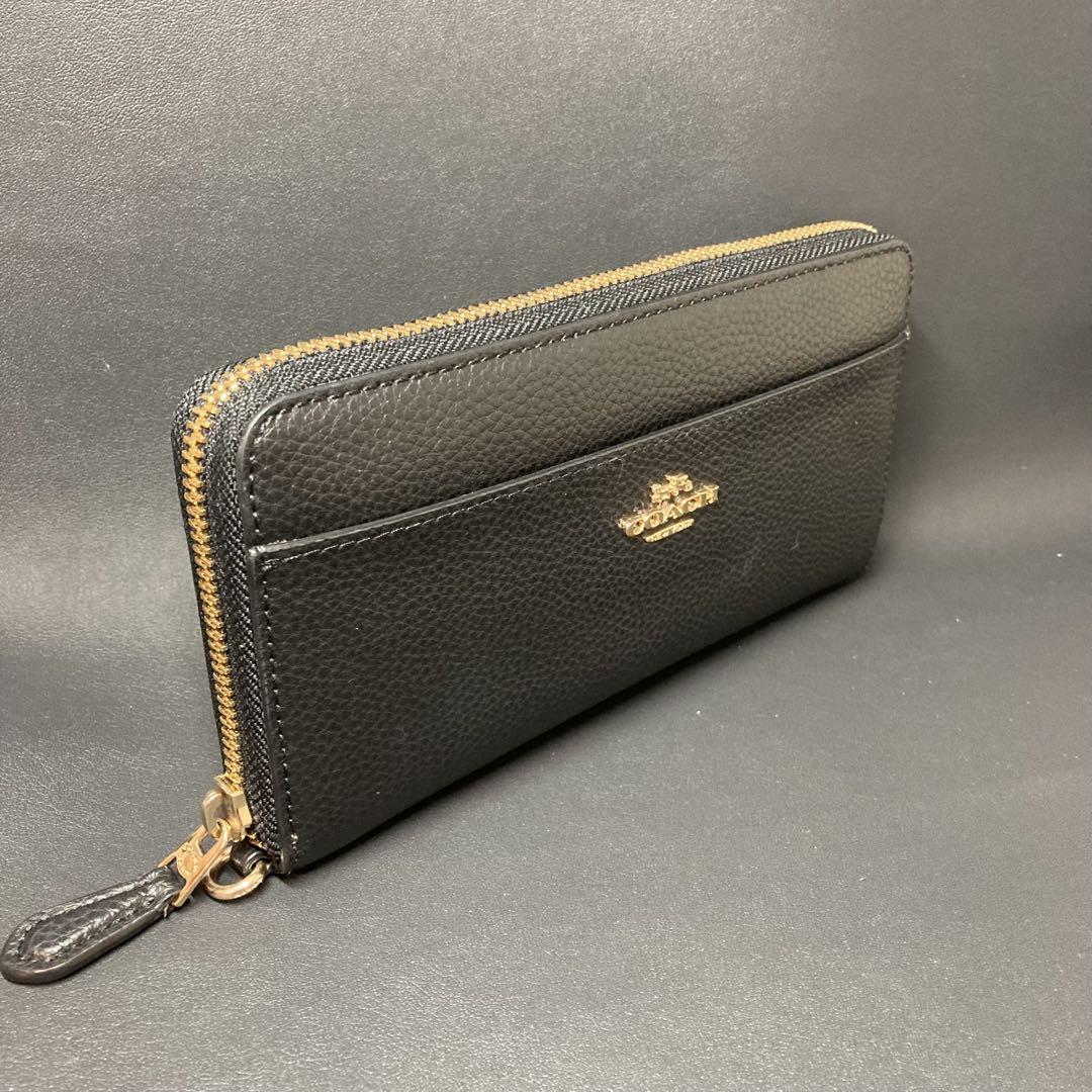 ⭐︎美品⭐︎COACH コーチ　長財布　ブラック　ゴールド　ラウンドファスナー ⭐︎美品⭐︎COACH コーチ 長財布 ブラック ゴールド ラウンド