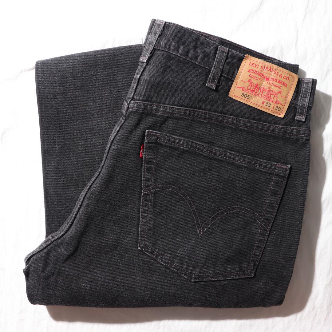 美品 38×30 Levi’s 550 USA サルファーブラック デニムパンツ